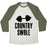 Virgin Teez  Baseball Tee Unisex Tri-Blend Baseball Tee / small / Oatmeal / Moss COUNTRY SWOLE UNISEX TRI-BLEND BASEBALL TEE