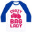 Virgin Teez  Baseball Tee Unisex Classic Baseball Tee / x-small / White/Blue CRAZY BAG LADY UNISEX CLASSIC BASEBALL TEE