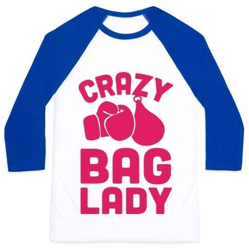 Virgin Teez  Baseball Tee Unisex Classic Baseball Tee / x-small / White/Blue CRAZY BAG LADY UNISEX CLASSIC BASEBALL TEE