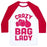 Virgin Teez  Baseball Tee Unisex Classic Baseball Tee / x-small / White/Red CRAZY BAG LADY UNISEX CLASSIC BASEBALL TEE
