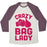 Virgin Teez  Baseball Tee Unisex Tri-Blend Baseball Tee / small / Oatmeal / Maroon CRAZY BAG LADY UNISEX TRI-BLEND BASEBALL TEE
