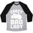 Virgin Teez  Baseball Tee Unisex Tri-Blend Baseball Tee / small / Athletic Gray / Black CRAZY BAG LADY UNISEX TRI-BLEND BASEBALL TEE