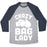 Virgin Teez  Baseball Tee Unisex Tri-Blend Baseball Tee / small / Athletic Gray / Navy CRAZY BAG LADY UNISEX TRI-BLEND BASEBALL TEE