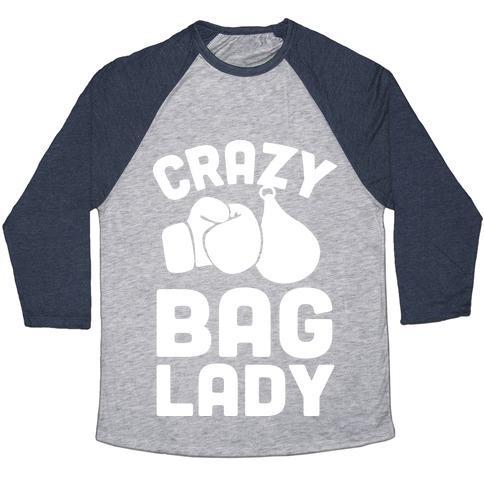 Virgin Teez  Baseball Tee Unisex Tri-Blend Baseball Tee / small / Athletic Gray / Navy CRAZY BAG LADY UNISEX TRI-BLEND BASEBALL TEE
