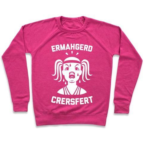 Virgin Teez  Pullover Crewneck Sweatshirt / x-small / Deep Pink CRERSFERT CREWNECK SWEATSHIRT