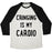 Virgin Teez  Baseball Tee Unisex Tri-Blend Baseball Tee / small / Oatmeal / Black CRINGING IS MY CARDIO UNISEX TRI-BLEND BASEBALL TEE