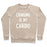 Virgin Teez  Pullover Crewneck Sweatshirt / x-small / Heathered Oatmeal CRINGING IS MY CARDIO WHITE PRINT CREWNECK SWEATSHIRT