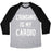 Virgin Teez  Baseball Tee Unisex Tri-Blend Baseball Tee / small / Athletic Gray / Black CRINGING IS MY CARDIO WHITE PRINT UNISEX TRI-BLEND BASEBALL TEE