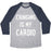 Virgin Teez  Baseball Tee Unisex Tri-Blend Baseball Tee / small / Athletic Gray / Navy CRINGING IS MY CARDIO WHITE PRINT UNISEX TRI-BLEND BASEBALL TEE
