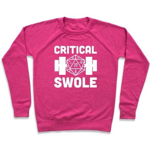 Virgin Teez  Pullover Crewneck Sweatshirt / x-small / Deep Pink CRITICAL SWOLE CREWNECK SWEATSHIRT