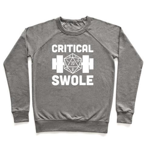 Virgin Teez  Pullover Crewneck Sweatshirt / x-small / Heathered Gray CRITICAL SWOLE CREWNECK SWEATSHIRT