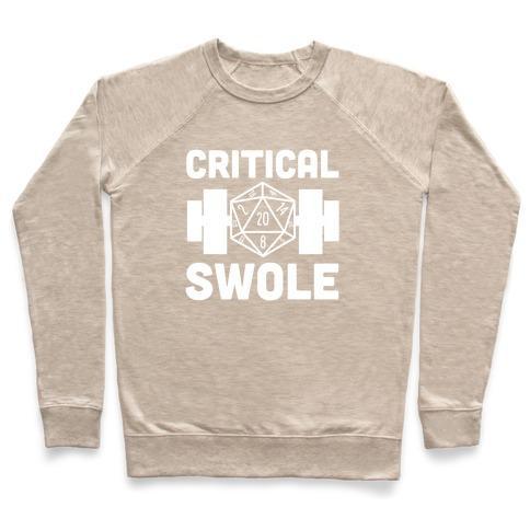 Virgin Teez  Pullover Crewneck Sweatshirt / x-small / Heathered Oatmeal CRITICAL SWOLE CREWNECK SWEATSHIRT