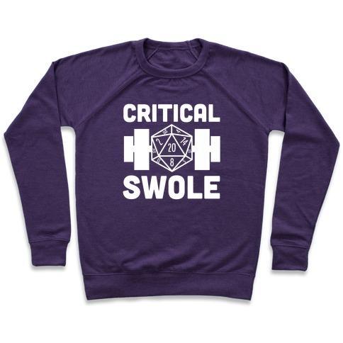 Virgin Teez  Pullover Crewneck Sweatshirt / x-small / Purple CRITICAL SWOLE CREWNECK SWEATSHIRT