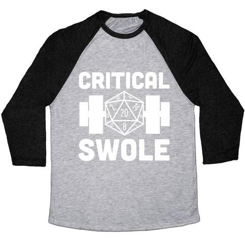 Virgin Teez  Baseball Tee Unisex Tri-Blend Baseball Tee / small / Athletic Gray / Black CRITICAL SWOLE UNISEX TRI-BLEND BASEBALL TEE