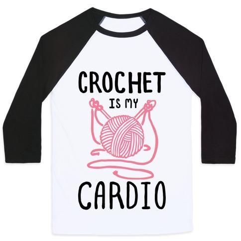 Virgin Teez  Baseball Tee Unisex Classic Baseball Tee / x-small / White/Black CROCHET IS MY CARDIO UNISEX CLASSIC BASEBALL TEE