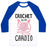 Virgin Teez  Baseball Tee Unisex Classic Baseball Tee / x-small / White/Blue CROCHET IS MY CARDIO UNISEX CLASSIC BASEBALL TEE