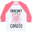 Virgin Teez  Baseball Tee Unisex Classic Baseball Tee / x-small / White/Neon Pink CROCHET IS MY CARDIO UNISEX CLASSIC BASEBALL TEE
