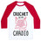 Virgin Teez  Baseball Tee Unisex Classic Baseball Tee / x-small / White/Red CROCHET IS MY CARDIO UNISEX CLASSIC BASEBALL TEE