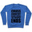 Virgin Teez  Pullover Crewneck Sweatshirt / x-small / Heathered Blue CROSS COUNTRY BEGINS WHERE THE PAVEMENT ENDS CREWNECK SWEATSHIRT
