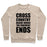 Virgin Teez  Pullover Crewneck Sweatshirt / x-small / Heathered Oatmeal CROSS COUNTRY BEGINS WHERE THE PAVEMENT ENDS CREWNECK SWEATSHIRT