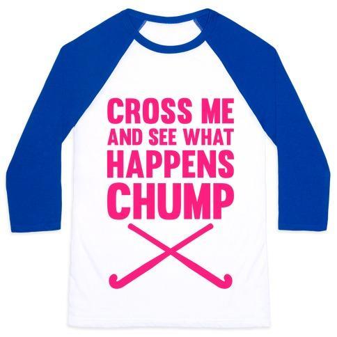 Virgin Teez  Baseball Tee Unisex Classic Baseball Tee / x-small / White/Blue CROSS ME AND SEE WHAT HAPPENS (CHUMP) UNISEX CLASSIC BASEBALL TEE