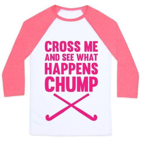 Virgin Teez  Baseball Tee Unisex Classic Baseball Tee / x-small / White/Neon Pink CROSS ME AND SEE WHAT HAPPENS (CHUMP) UNISEX CLASSIC BASEBALL TEE
