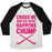 Virgin Teez  Baseball Tee Unisex Tri-Blend Baseball Tee / small / Oatmeal / Black CROSS ME AND SEE WHAT HAPPENS (CHUMP) UNISEX TRI-BLEND BASEBALL TEE