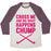 Virgin Teez  Baseball Tee Unisex Tri-Blend Baseball Tee / small / Oatmeal / Maroon CROSS ME AND SEE WHAT HAPPENS (CHUMP) UNISEX TRI-BLEND BASEBALL TEE