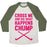Virgin Teez  Baseball Tee Unisex Tri-Blend Baseball Tee / small / Oatmeal / Moss CROSS ME AND SEE WHAT HAPPENS (CHUMP) UNISEX TRI-BLEND BASEBALL TEE