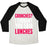 Virgin Teez  Baseball Tee Unisex Tri-Blend Baseball Tee / small / Oatmeal / Black CRUNCHES? I THOUGHT YOU SAID LUNCHES UNISEX TRI-BLEND BASEBALL TEE
