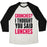 Virgin Teez  Baseball Tee Unisex Tri-Blend Baseball Tee / small / Oatmeal / Black CRUNCHES? I THOUGHT YOU SAID LUNCHES UNISEX TRI-BLEND BASEBALL TEE