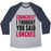 Virgin Teez  Baseball Tee Unisex Tri-Blend Baseball Tee / small / Athletic Gray / Navy CRUNCHES? I THOUGHT YOU SAID LUNCHES UNISEX TRI-BLEND BASEBALL TEE