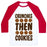 Virgin Teez  Baseball Tee Unisex Classic Baseball Tee / x-small / White/Red CRUNCHES THEN COOKIES UNISEX CLASSIC BASEBALL TEE