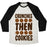 Virgin Teez  Baseball Tee Unisex Tri-Blend Baseball Tee / small / Oatmeal / Black CRUNCHES THEN COOKIES UNISEX TRI-BLEND BASEBALL TEE