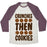 Virgin Teez  Baseball Tee Unisex Tri-Blend Baseball Tee / small / Oatmeal / Maroon CRUNCHES THEN COOKIES UNISEX TRI-BLEND BASEBALL TEE