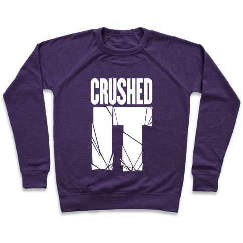 Virgin Teez  Pullover Crewneck Sweatshirt / x-small / Purple CRUSHED IT CREWNECK SWEATSHIRT