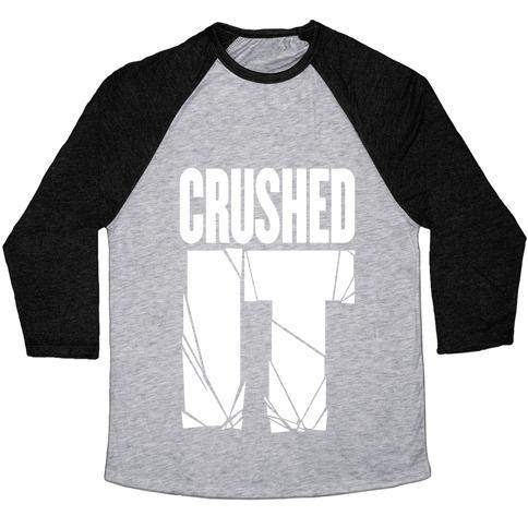 Virgin Teez  Baseball Tee Unisex Tri-Blend Baseball Tee / small / Athletic Gray / Black CRUSHED IT UNISEX TRI-BLEND BASEBALL TEE