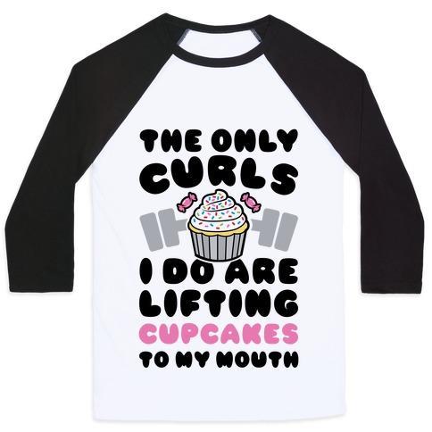 Virgin Teez  Baseball Tee Unisex Classic Baseball Tee / x-small / White/Black CUPCAKE CURLS UNISEX CLASSIC BASEBALL TEE