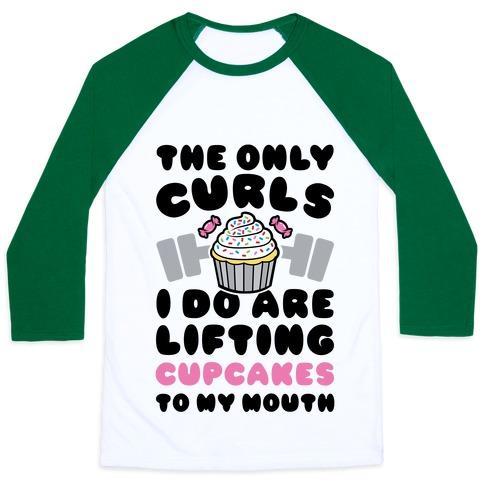 Virgin Teez  Baseball Tee Unisex Classic Baseball Tee / x-small / White/Dark Green CUPCAKE CURLS UNISEX CLASSIC BASEBALL TEE