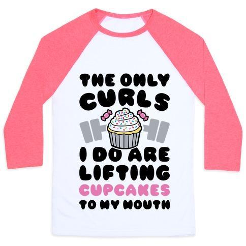 Virgin Teez  Baseball Tee Unisex Classic Baseball Tee / x-small / White/Neon Pink CUPCAKE CURLS UNISEX CLASSIC BASEBALL TEE