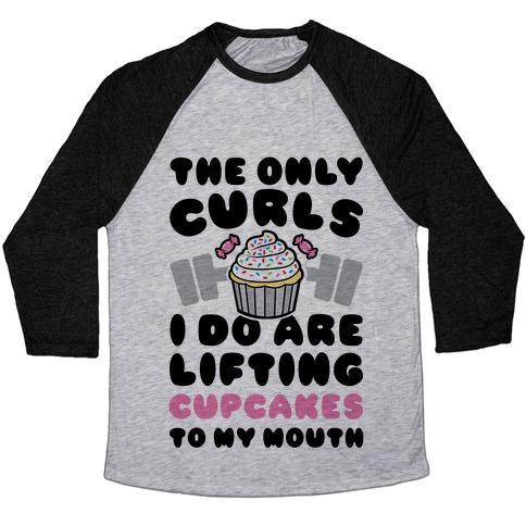 Virgin Teez  Baseball Tee Unisex Tri-Blend Baseball Tee / small / Athletic Gray / Black CUPCAKE CURLS UNISEX TRI-BLEND BASEBALL TEE