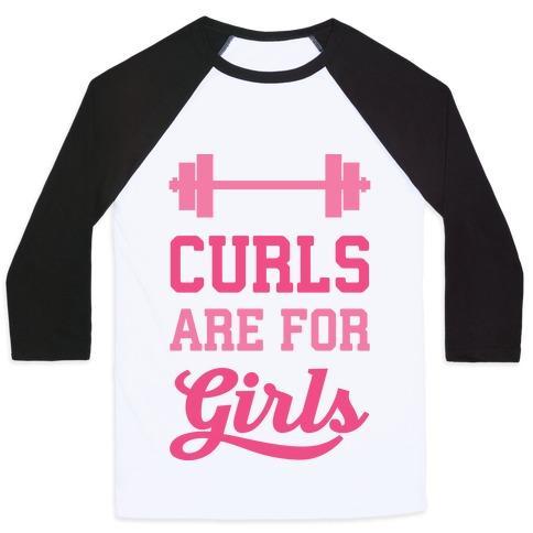 CURLS ARE FOR GIRLS UNISEX CLASSIC BASEBALL TEE