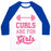 Virgin Teez  Baseball Tee Unisex Classic Baseball Tee / x-small / White/Blue CURLS ARE FOR GIRLS UNISEX CLASSIC BASEBALL TEE