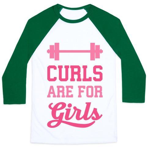 Virgin Teez  Baseball Tee Unisex Classic Baseball Tee / x-small / White/Dark Green CURLS ARE FOR GIRLS UNISEX CLASSIC BASEBALL TEE