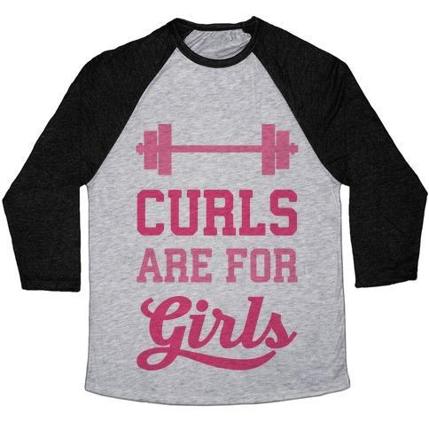 Virgin Teez  Baseball Tee Unisex Tri-Blend Baseball Tee / small / Athletic Gray / Black CURLS ARE FOR GIRLS UNISEX TRI-BLEND BASEBALL TEE