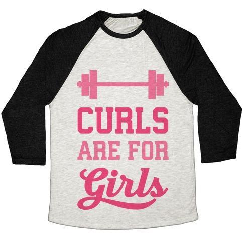 Virgin Teez  Baseball Tee Unisex Tri-Blend Baseball Tee / small / Oatmeal / Black CURLS ARE FOR GIRLS UNISEX TRI-BLEND BASEBALL TEE