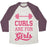 Virgin Teez  Baseball Tee Unisex Tri-Blend Baseball Tee / small / Oatmeal / Maroon CURLS ARE FOR GIRLS UNISEX TRI-BLEND BASEBALL TEE