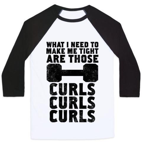 Virgin Teez  Baseball Tee Unisex Classic Baseball Tee / x-small / White/Black CURLS, CURLS, CURLS UNISEX CLASSIC BASEBALL TEE