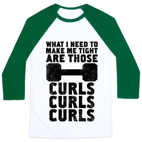 Virgin Teez  Baseball Tee Unisex Classic Baseball Tee / x-small / White/Dark Green CURLS, CURLS, CURLS UNISEX CLASSIC BASEBALL TEE