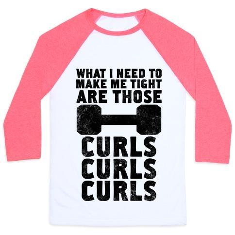 Virgin Teez  Baseball Tee Unisex Classic Baseball Tee / x-small / White/Neon Pink CURLS, CURLS, CURLS UNISEX CLASSIC BASEBALL TEE